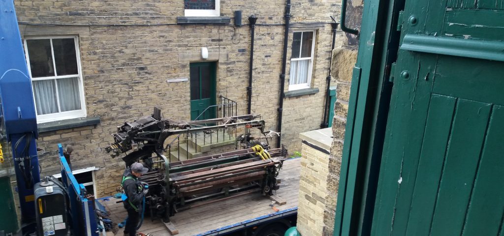 Image of loom through loading bay doors