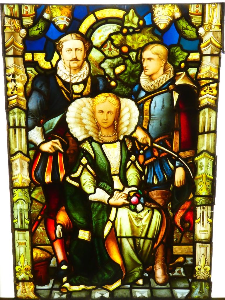 Henry Isaac Butterfield, Mary Louise and Frederick depicted in stained glass