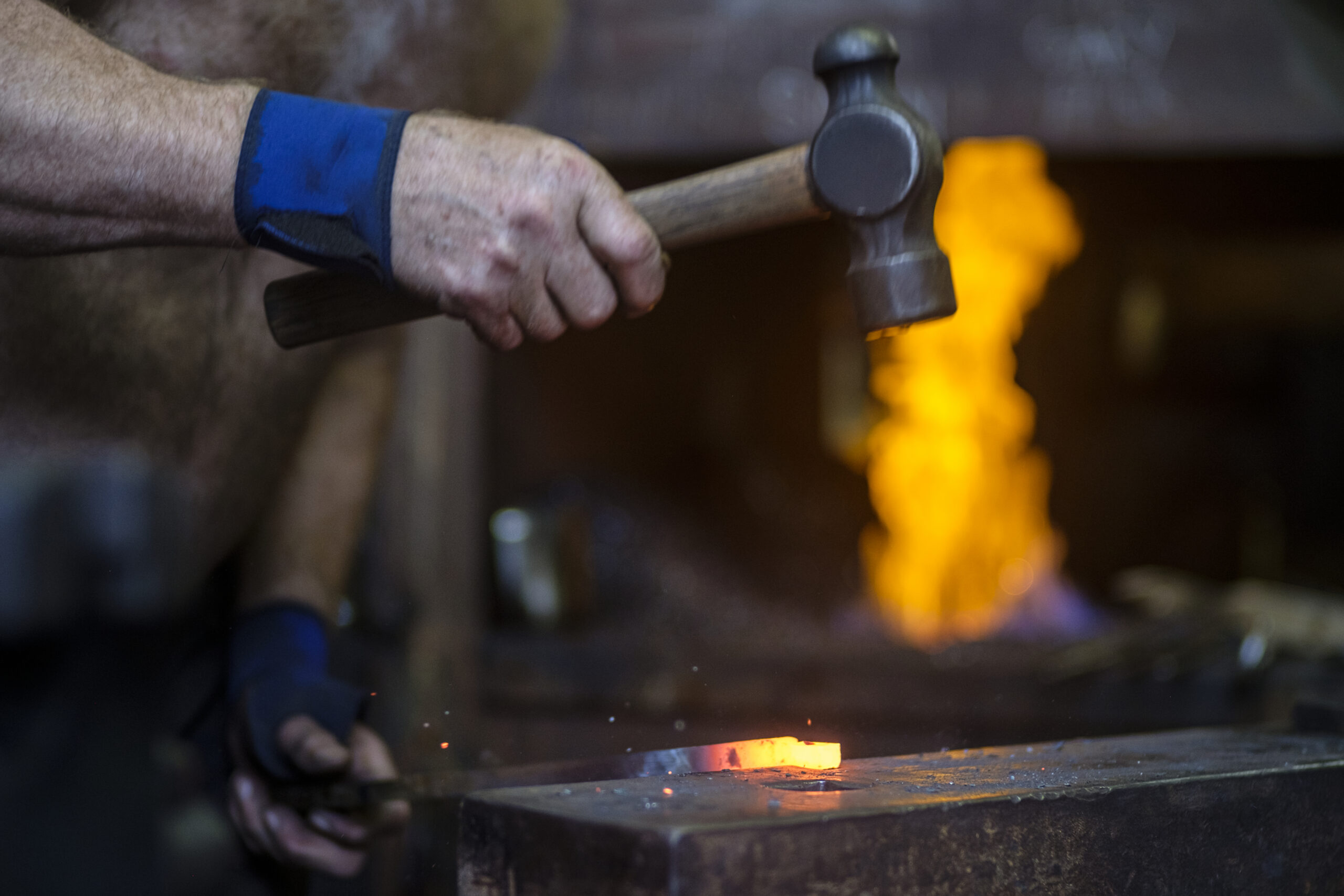 Close up detail of blacksmith