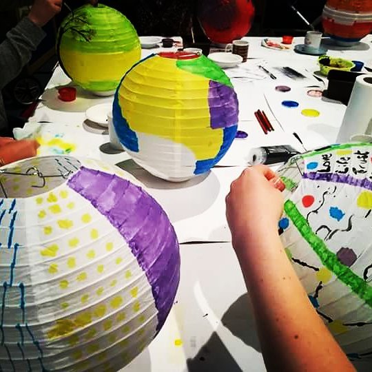 decorated paper lanterns