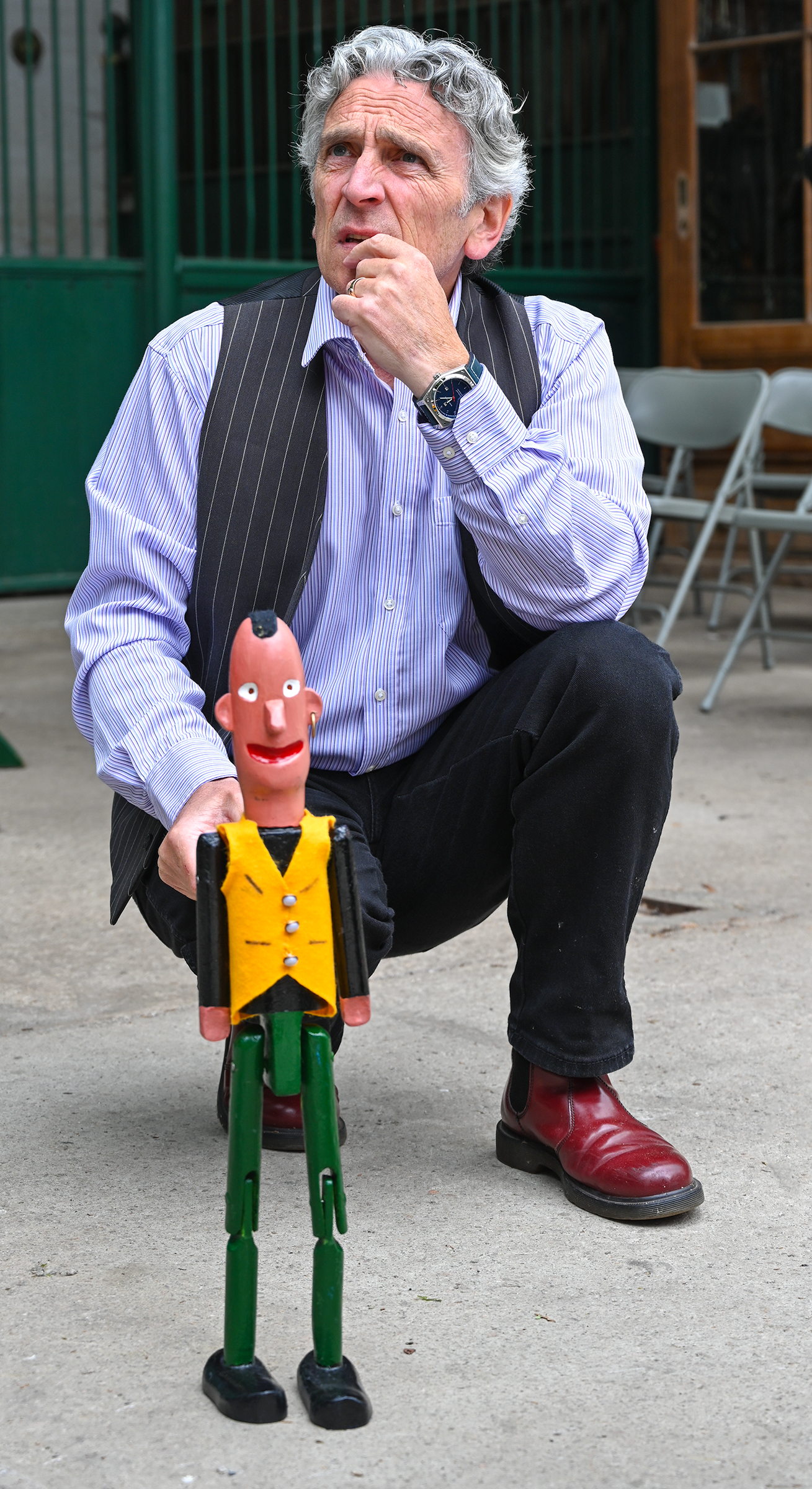 Richard O Neil posed with Sid, the dancing doll