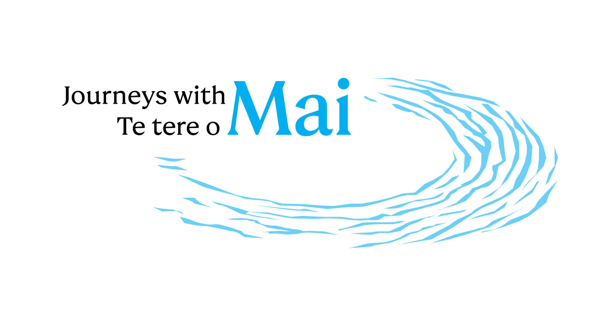 ourneys with Mai logo also says 'Te Tero o Mai ' (same information in Tahitian) and a stylised wave design