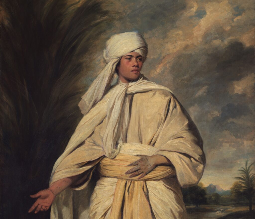 image of mai painted by Joshua Reynolds. This is a cropped image showing just the top half of the picture
