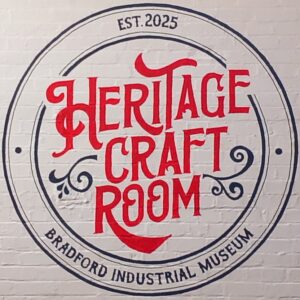 logo Stylised text in a circle saying 'Est 2025, Heritage Craft Room, Bradford Industrial Museum'