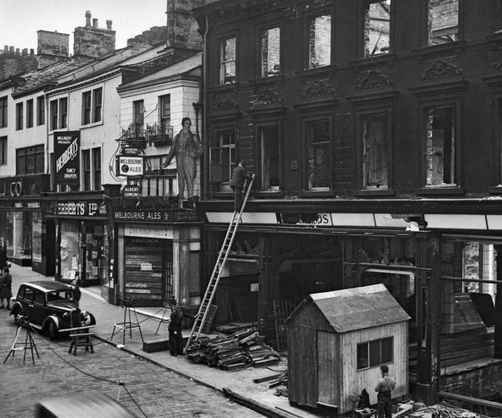 Bomb damage on Lingard’s property and Westgate following air-raid on Saturday 31st August 1940.