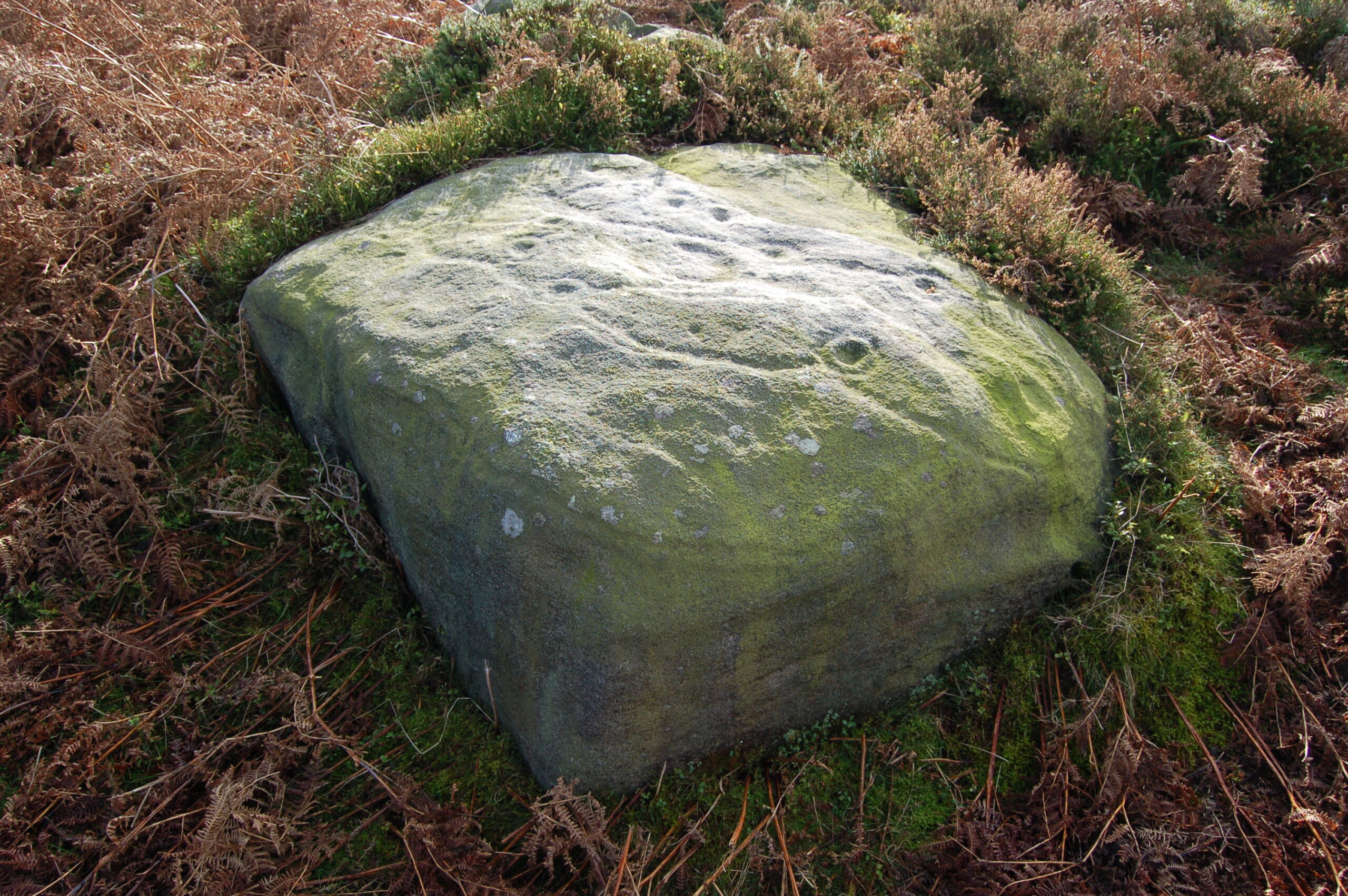 carved stone in moorland