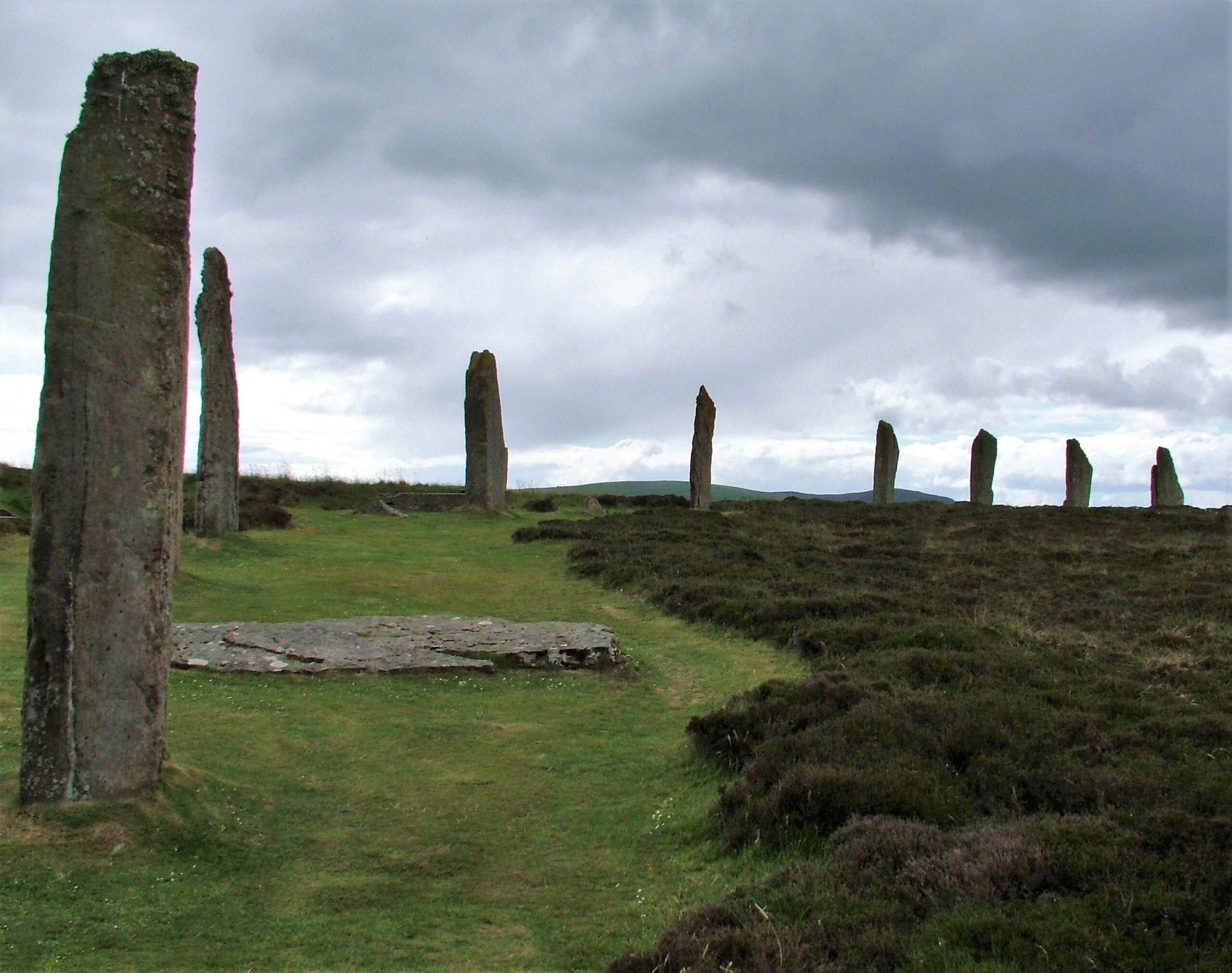 photograph of a stone circle on orkney