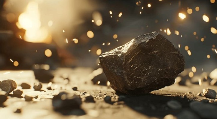 AI generated image of stones with fire in background