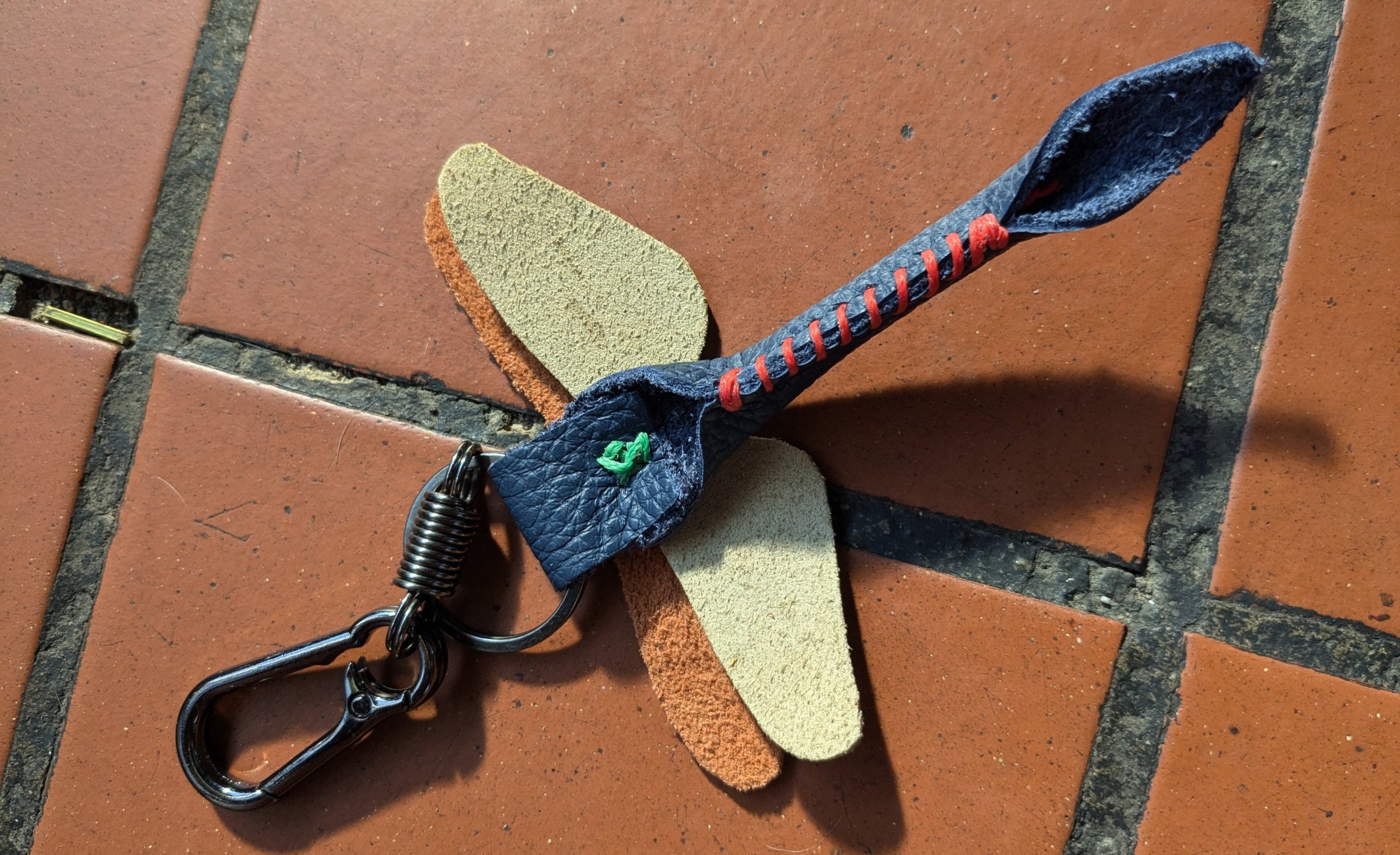 a keyring made of leather