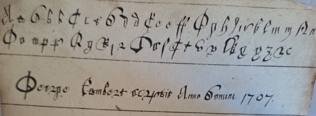 image of the back of the book - handwritten text as previously mentioned