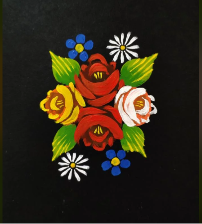 image of painted flowers in a canalwork art style