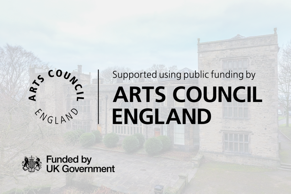 Arts Council Logo and Funded by UK Goverment on Bolling Hall Exterior