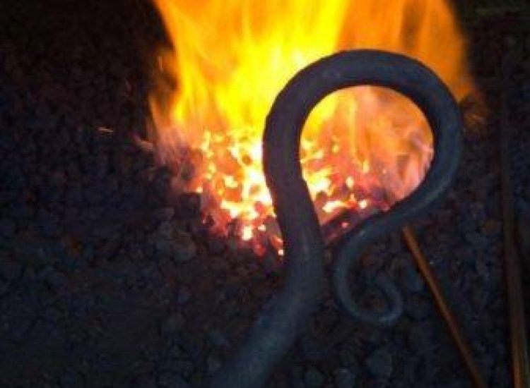 Iain the Blacksmith taught me how to forge a fire poker, here is mine (above)